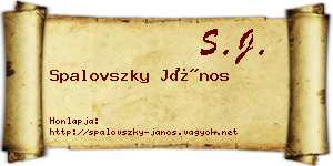 Spalovszky János névjegykártya